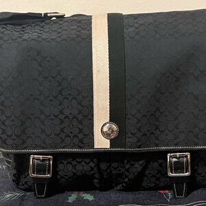 Coach Black Nylon Messenger Crossbody Laptop Bag – Travel Work Tote